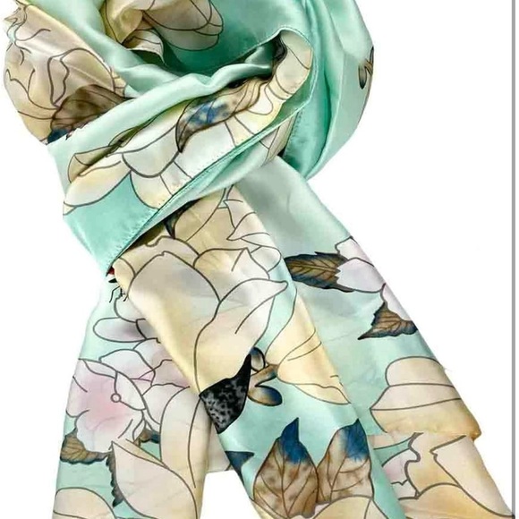 Lightweight Head Scarf  Scarves Elegant Floral Pattern Sunscreen Shawls and Wrap - Picture 2 of 4